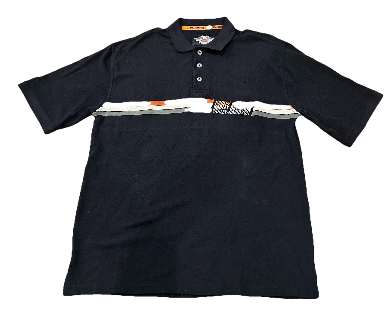 Vintage Harley Davidson Polo Shirt Mens Large Embroidered Logo Combed Cotton 90s