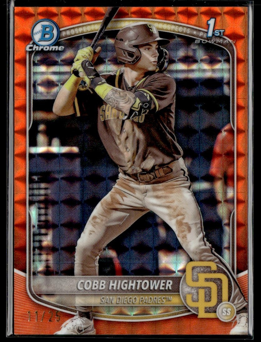 2025 Bowman Chrome 1st Orange Cobb Hightower /25 San Diego Padres #BCP-104