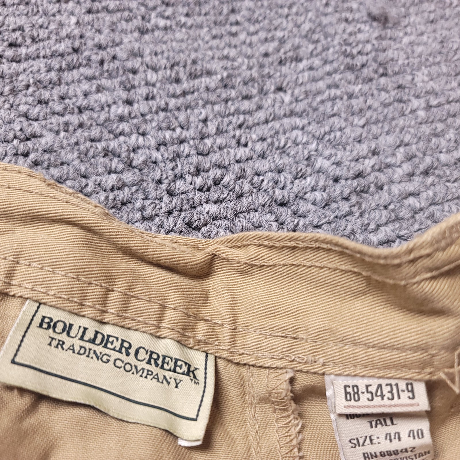 Boulder Creek Cargo Pants Mens 44 x40 Big Tall Tan Beige Khaki Chino Elastic LL - Thumbnail 2