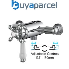 Thermostatic Traditional Exposed Shower Mixer Valve Dual Control - 137mm 150mm