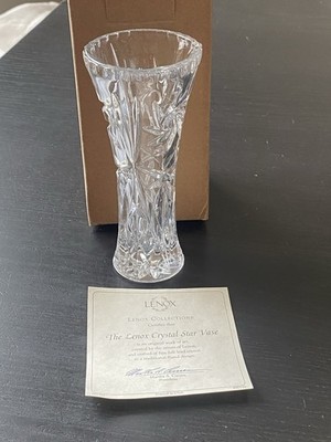 Lenox Crystal Star Vase 6   New In Box Certificate
