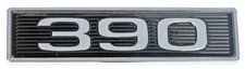 390 Mustang Black Chrome Plated Hood Scoop Adhesive Backed Emblem 390 Mustang Black Chrome Plated Hood Scoop Adhesive Backed Emblem