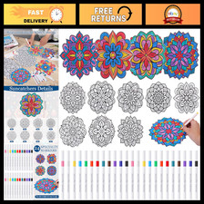 48 Pcs DIY Stained Glass Mandala Art Kit - Color Your Own Suncatchers, Home Deco