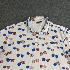Sunday Swagger Polo Shirt 3XL Graphic Print Short Sleeve White
