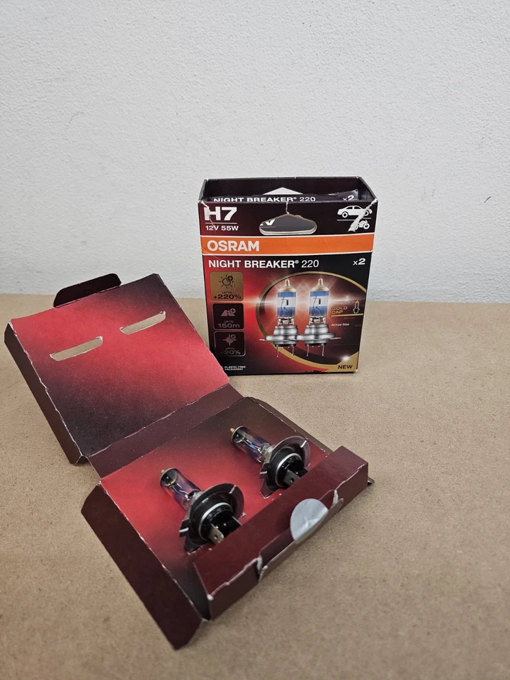 Osram Night Breaker 220 H7 55W Two Bulbs Headlight High Beam Replacement Upgrade - Image 4 of 4