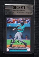 BAS 2001 Topps Stadium Club Adrian Gonzalez #151 Seal of Authenticity Auto 3c7