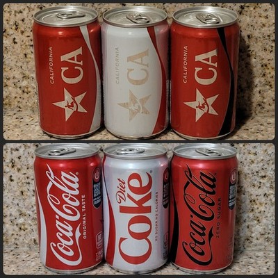2026 Limited Edition Coca Cola DIET ZERO AMERICA 250 USA   CALIFORNIA Mini 3X