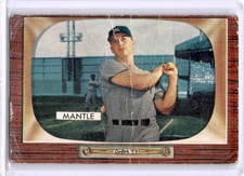 Mickey Mantle 1955 Bowman #202 New York Yankees HOF *Crease*