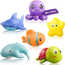 Infant Bath Toys for 18 Months - No Hole Animal Bathtub Toys, Baby Bath Tub Toys