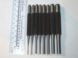 Starrett  8pc Drive Pin Punch Set, Sizes 1/16"to 5/16" PIN end Diameters