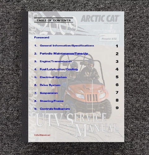 4X4 UTV SIDE BY SIDE SERVICE MANUAL FITS 2009 ARCTIC CAT PROWLER XTZ XTX LE H1