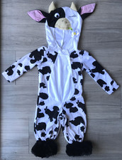 BABY COW Halloween Costume 0-6 Months Infant Girl Hooded Romper Jumpsuit NWOT