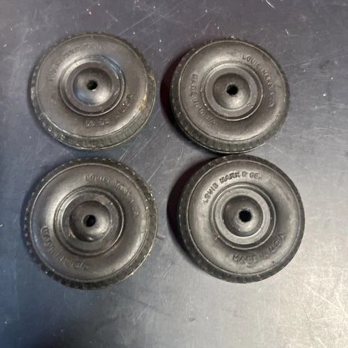 vintage louis marx co set of 4 tires Made In Usa 2"