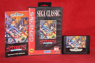 Streets of Rage (Sega Genesis, 1991) Authentic Game Cartridge, CIB Complete.