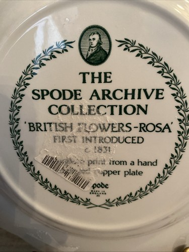 The Spode Archive Collection Jasmine Plate 9” Pink And Green NEW - Picture 2 of 2