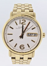 Marc By Marc Jacobs White Dial Goldtone Band 10 ATM Mens Watch