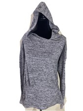 athleta Gray Pullover Sweater Hoodie Gray Yoga Activewear S thumb holes