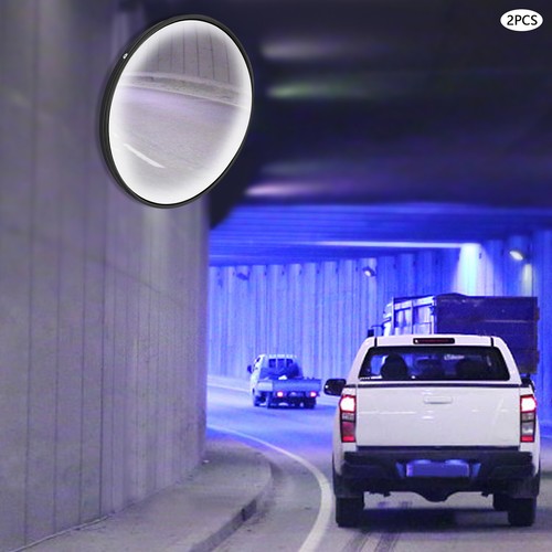 2x Wide View Round Corner Convex Mirror Security Safety Outdoor Driveway Garage - Picture 5 of 16