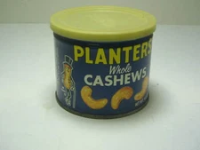 6 1/4 oz Planters Whole Cashews Vintage Tin (with lid) USED 