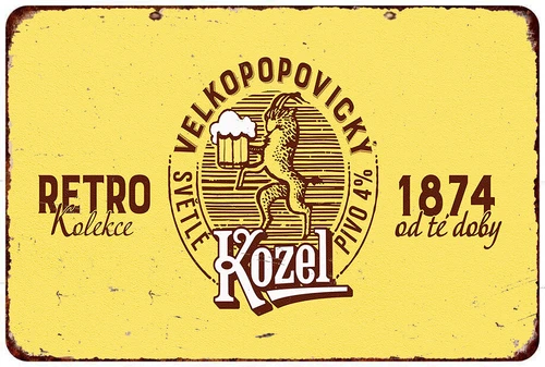 Velkopopovicky Kozel beer Vintage Look Reproduction metal sign