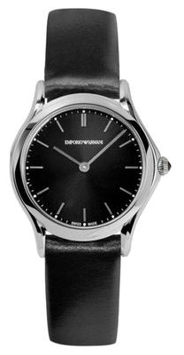 Emporio Armani Swiss ARS7012 Black Sunray Dial Black Strap SS Watch NEW! $695