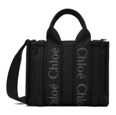 Chloé 2Way Small Woody Bag Black Tote 26.5cm Chc23Ws397L41 Chloé 2Way Small Woody Bag Black Tote 26.5cm Chc23Ws397L41