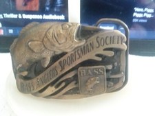 Brass Bass Angler Sportsman Society Belt Buckle