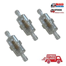 Universal Inline Motorcycle Copper Core Fuel Filter 6mm. Motorbike MX 3 Pack