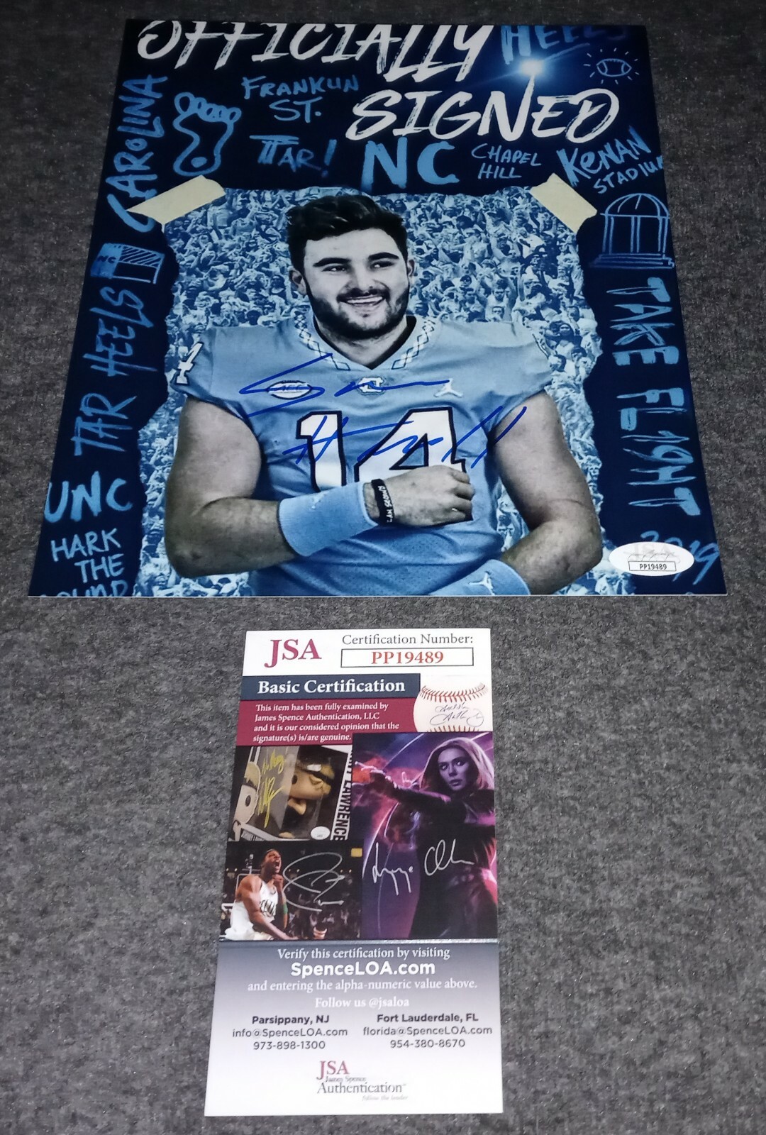 sam howell Autographed Signed North Carolina Tar Heels 8x10 Jsa 