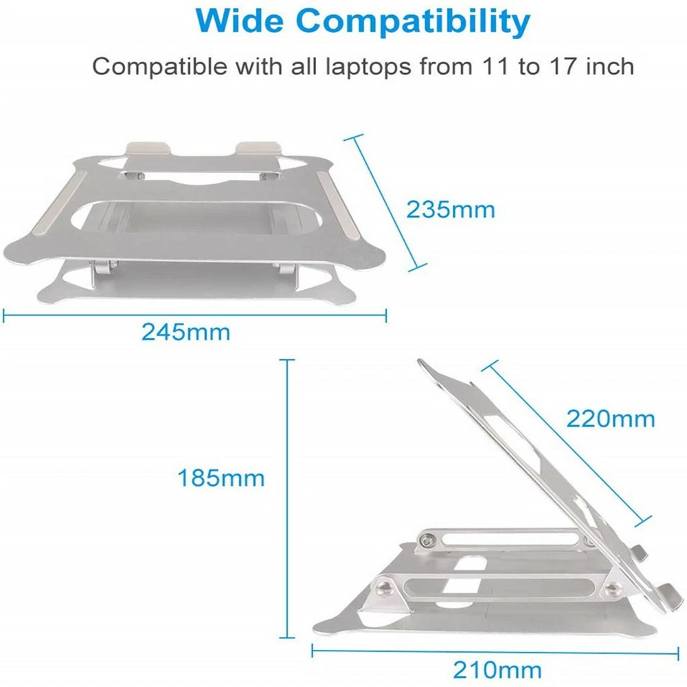 Adjustable Multi-Angle Laptop Stand with Heat Vent for Notebooks