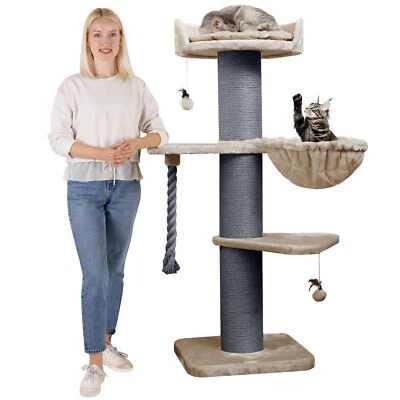 HAPPYPET Kratzbaum große Katzen 20 cm Stämme Katzenbaum 150 cm mit Spielseil