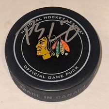 PATRICK SHARP Signed Chicago BLACKHAWKS Official GAME Puck Beckett BAS