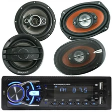 Audiobank Car Stereo Bluetooth Digital media Receiver + 4x Speakers 6x9" + 6.5"