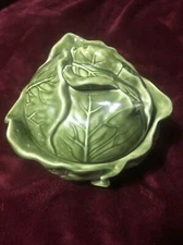 Holland Mold Cabbage Bowl and Lid Dark Green