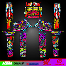 Yamaha Banshee 350 ATV O'Neal West Coast Customs Neon Graphics Kit Decal Sticker