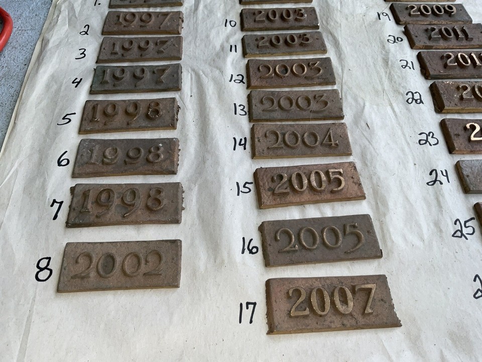 Cast Raw Bronze Date Plates Monuments Headstones Scrolls Artist Plaques