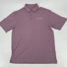 Oxford Polo Shirt Men XL The Players Championship Golf Plum Striped TPC Sawgrass