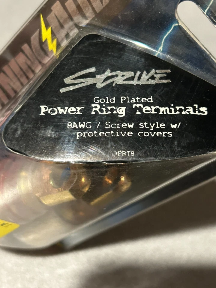 Lightning Audio PRT8 Car Audio Power/Ground 8 Gauge 5/16" Ring Terminal Pair NOS - Image 2 of 4