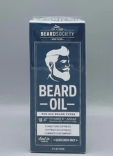 Beard Society For All Beard Types Beard w/ Oil Vitamin E Argan 2 fl oz New
