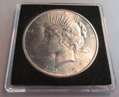 1925 SILBER PEACE DOLLAR 0,900 $ 1 UNC PHILADELPHIA NEUWERTIG BOX & COA