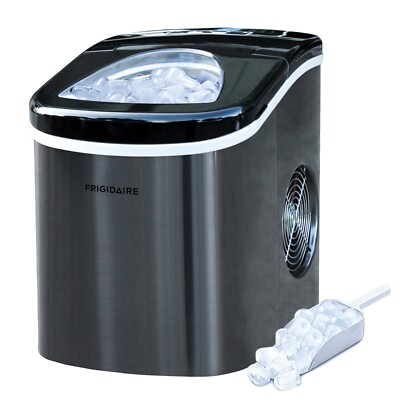 Frigidaire, 26 Lbs. Countertop Ice Maker, Bullet Shaped Ice, Stainless Steel