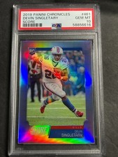 DEVIN SINGLETARY 2019 PANINI SCORE SILVER REFRACTOR PRIZM RC ROOKIE BILLS PSA 10