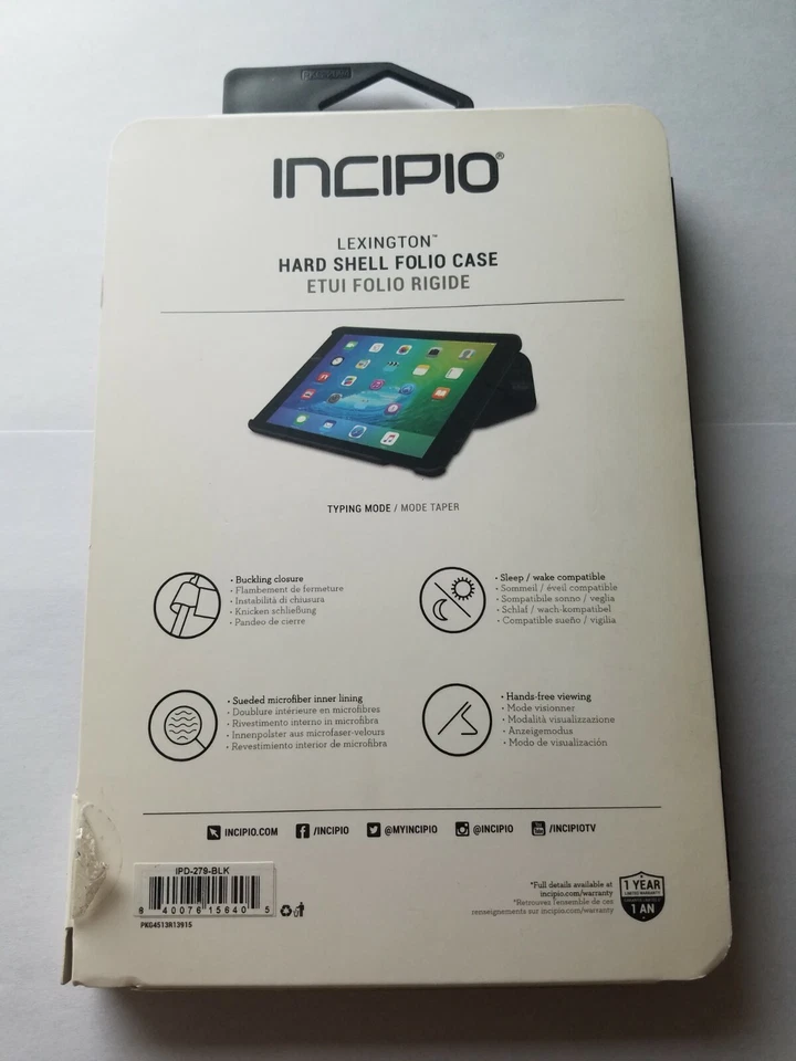 Incipio Lexington Hard Shell Folio Case for Apple iPad Mini 4 - Black - Image 2 of 3