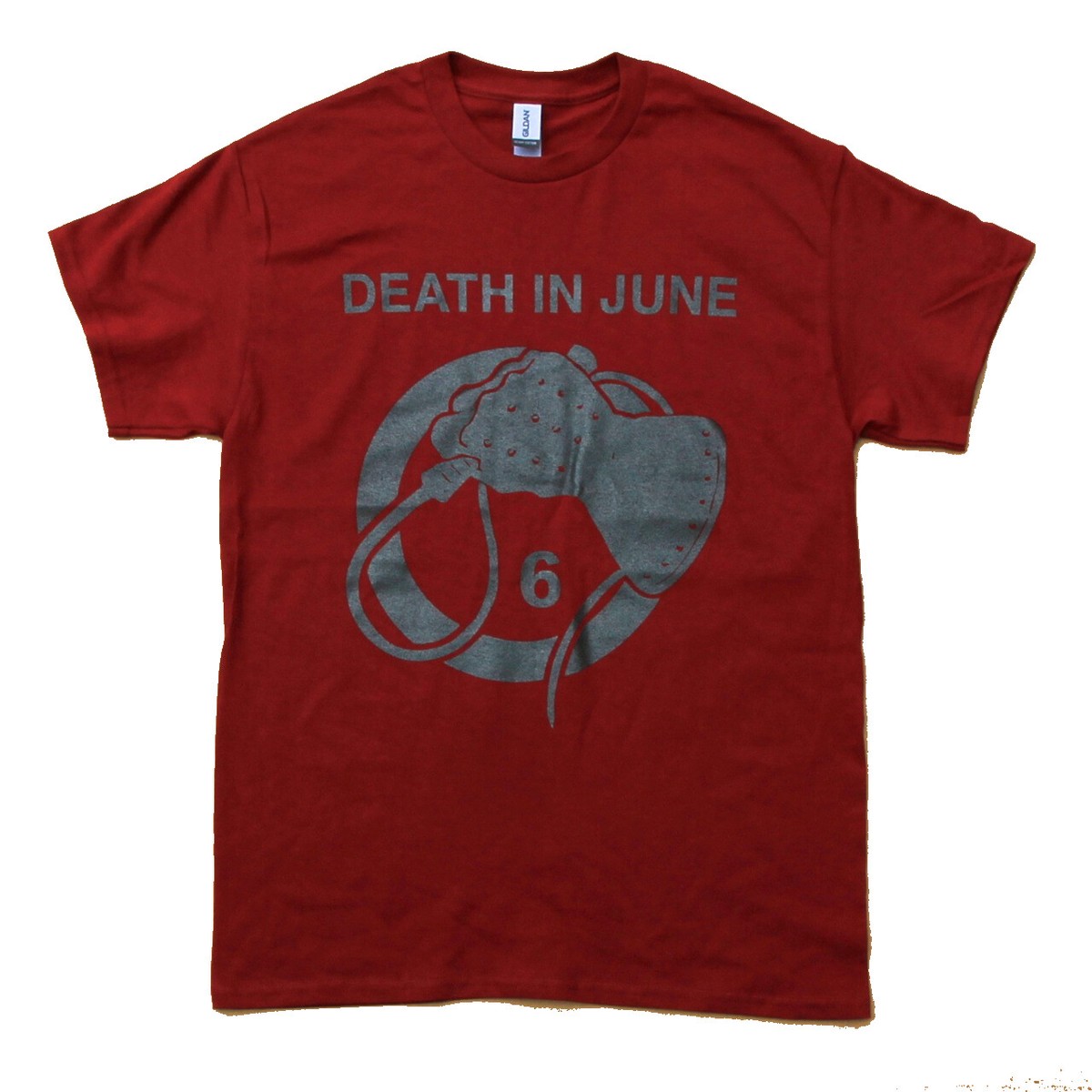 DEATH IN JUNE Whip Hand t-shirt (dark print, garnet red fabric) official  merch