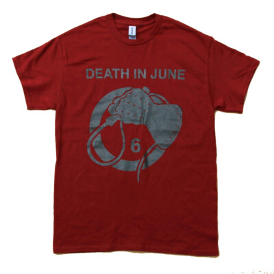 MISHKA DEATH IN JÜNE アートTシャツNINPSYCHICTV DEATH IN JUNE Whip Hand 6 t-shirt (dark print, garnet red fabric