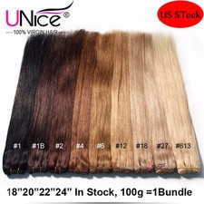 100g/Bundle UNice 8A Blonde Brazilian Virgin Hair Straight Human Hair Extensions