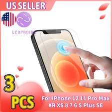 Tempered Glass Screen Protector For iPhone SE 6 7 8 S + XS XR Max 11 12 Pro 3PCS