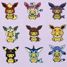Pok mon 9pcs Pikachu Poncho Enamel Pin Eeveelution Anime Eevee Evolution Set