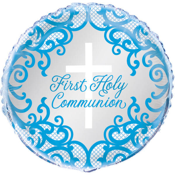 Fancy Blue Cross First Holy Communion Foil Balloon 18""- Religious Party