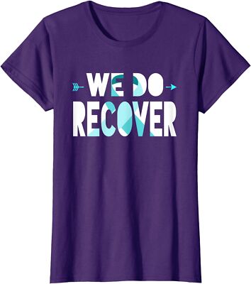 We Do Recover Addiction Recovery Ribbon Addiction Ladies' Crewneck T-Shirt
